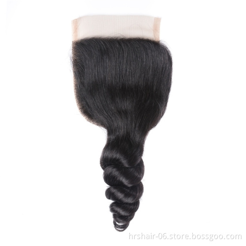 Wholesale Brazilian Human Hair Cuticle Aligned Virgin Hair Vendor Loose Wave 3 Bundles with Closure